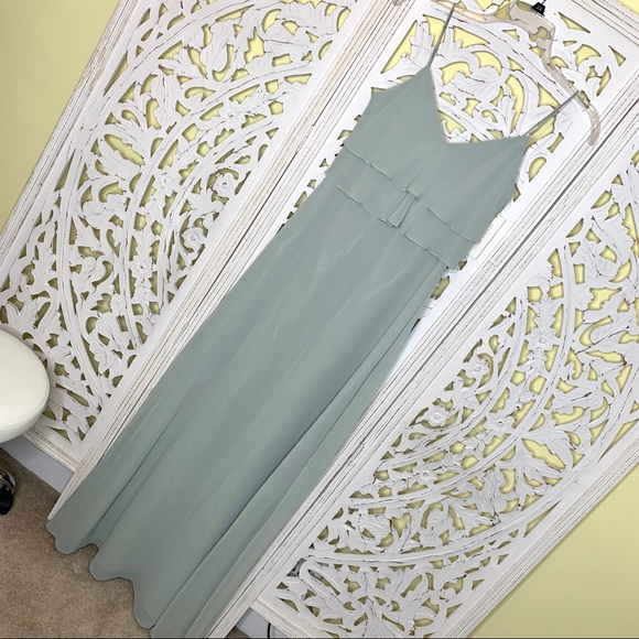 Jenny Yoo Morning Mist Flutter Top Maxi Dress NWT - Picture 3 of 11